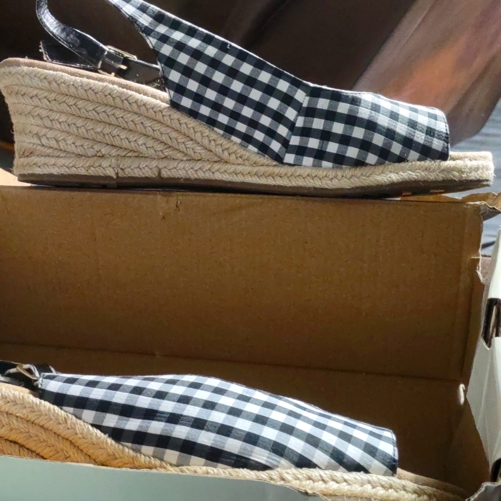 Black checkered espadrilles 11W worn once